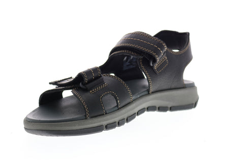 Clarks Brixby Shore 26131545 Mens Black Wide 2E Leather Sport Sandals Shoes