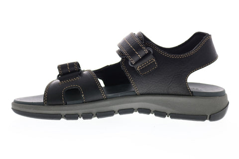 Clarks Brixby Shore 26131545 Mens Black Leather Sport Sandals Shoes
