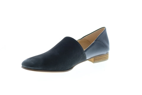 Clarks Pure Tone 26132485 Womens Black Wide Nubuck Loafer Flats Shoes