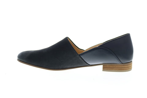 Clarks Pure Tone 26132485 Womens Black Wide Nubuck Loafer Flats Shoes