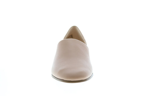 Clarks Pure Tone 26132486 Womens Beige Wide Leather Slip On Loafer Flats Shoes