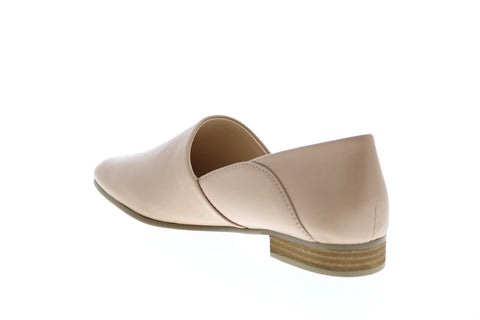 Clarks Pure Tone 26132486 Womens Beige Wide Leather Slip On Loafer Flats Shoes