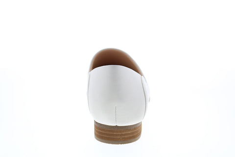 Clarks Pure Tone 26132487 Womens White Leather Loafer Flats Shoes