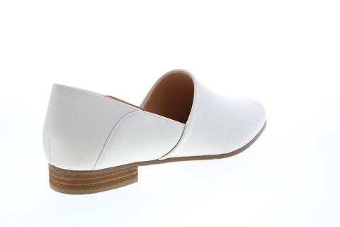 Clarks Pure Tone 26132487 Womens White Leather Loafer Flats Shoes