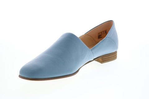 Clarks Pure Tone 26132488 Womens Blue Leather Loafer Flats Shoes