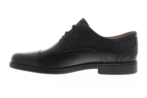 Clarks Un Aldric Cap Mens Black Leather Casual Dress Lace Up Oxfords Shoes
