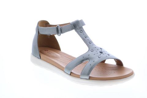 Clarks Un Reisel Mara 26133243 Womens Gray Leather Slingback Sandals Shoes