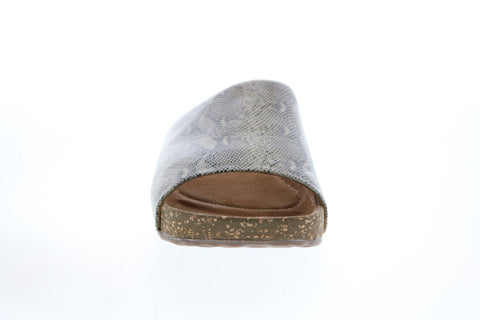 Clarks Rosilla Hollis 26133555 Womens Gray Leather Slides Sandals Shoes