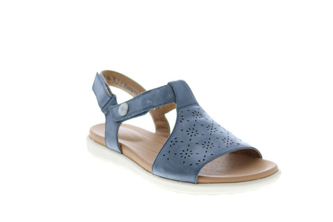 Clarks Un Reisel Mae 26133563 Womens Blue Wide Leather Slingback Sandals Shoes
