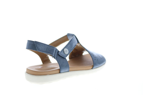 Clarks Un Reisel Mae 26133563 Womens Blue Wide Leather Slingback Sandals Shoes