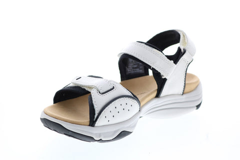 Clarks Wave Grip 26133599 Womens White Wide Synthetic Sport Sandals Shoes