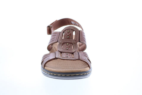 Clarks Leisa Vine Leather 26134084 Womens Brown Leather Slingback Sandals Shoes