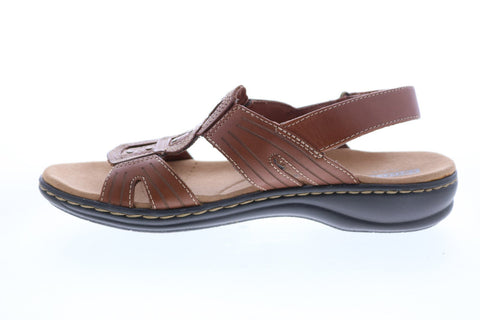 Clarks Leisa Vine Leather 26134084 Womens Brown Leather Slingback Sandals Shoes