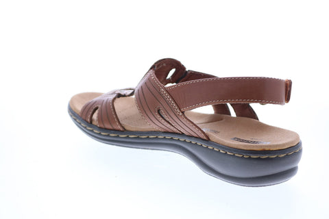 Clarks Leisa Vine Leather 26134084 Womens Brown Leather Slingback Sandals Shoes