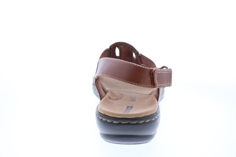 Clarks Leisa Vine Leather 26134084 Womens Brown Leather Slingback Sandals Shoes
