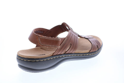 Clarks Leisa Vine Leather 26134084 Womens Brown Leather Slingback Sandals Shoes