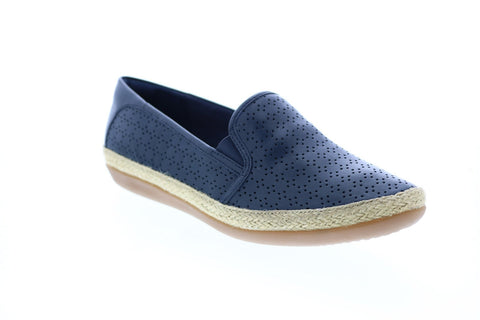 Clarks Danelly Molly 26134472 Womens Blue Leather Slip On Loafer Flats Shoes