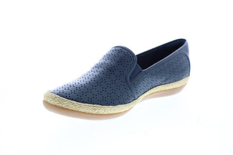 Clarks Danelly Molly 26134472 Womens Blue Leather Slip On Loafer Flats Shoes