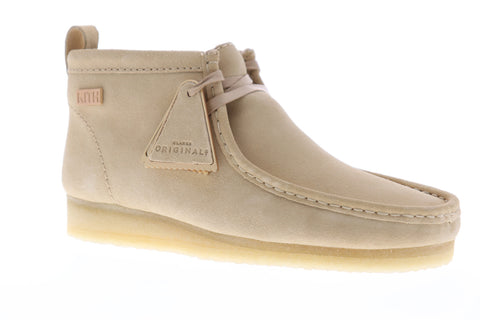 Clarks Wallabee Boot Mens Beige Suede Casual Dress Lace Up Chukkas Shoes