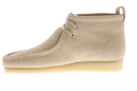 Clarks Wallabee Boot Mens Beige Suede Casual Dress Lace Up Chukkas Shoes