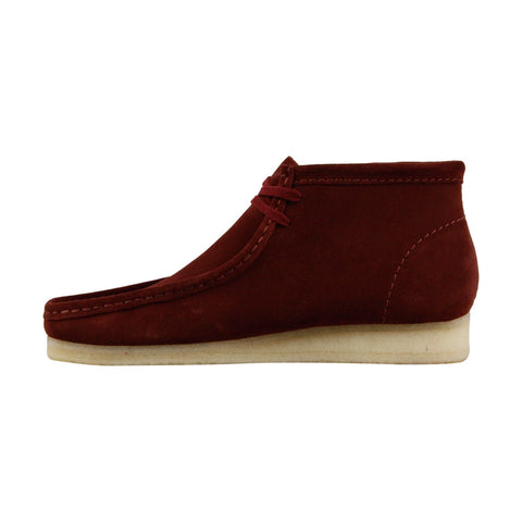 Clarks Wallabee Boot 26134755 Mens Red Suede Lace Up Casual Loafers Shoes