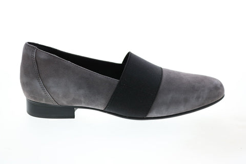 Clarks Un Blush Lo 26135733 Womens Gray Suede Slip On Loafer Flats Shoes