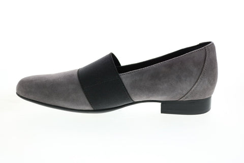 Clarks Un Blush Lo 26135733 Womens Gray Suede Slip On Loafer Flats Shoes