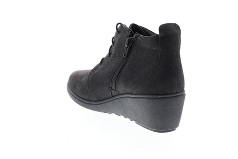 Clarks UnTallara Eva 26136013 Womens Black Nubuck Lace Up Ankle & Booties Boots 