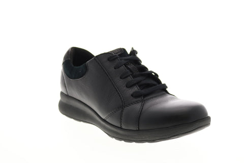 Clarks Un Adorn Lace 26136071 Womens Black Leather Lifestyle Sneakers Shoes