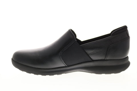 Clarks Un Adorn Step 26136076 Womens Black Leather Slip On Loafer Flats Shoes