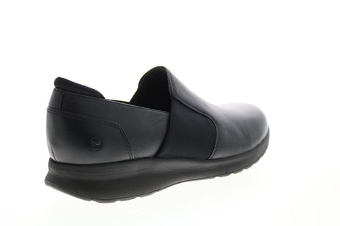 Clarks Un Adorn Step 26136076 Womens Black Leather Slip On Loafer Flats Shoes