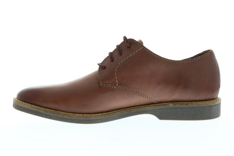 Clarks Atticus Lace 26136156 Mens Brown Leather Comfort Plain Toe Oxfords Shoes
