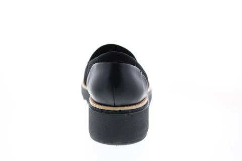 Clarks Sharon Dolly 26136359 Womens Black Wide Suede Loafer Flats Shoes