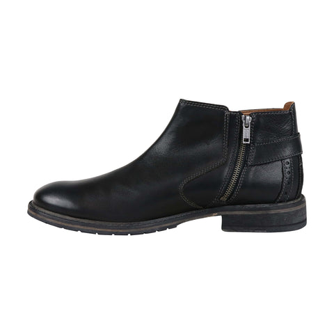 Clarks Clarkdale Remi Mens Black Leather Casual Dress Zipper Boots Shoes