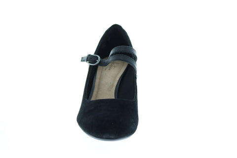 Clarks Dancer Reece 26137184 Womens Black Nubuck Slip On Pumps Heels Shoes
