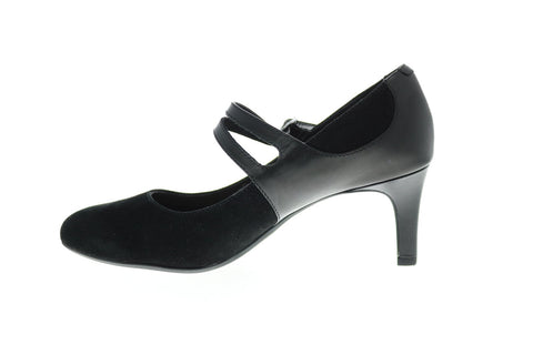 Clarks Dancer Reece 26137184 Womens Black Nubuck Slip On Pumps Heels Shoes