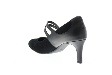 Clarks Dancer Reece 26137184 Womens Black Nubuck Slip On Pumps Heels Shoes