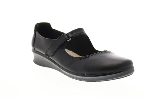 Clarks Hope Henley 26137185 Womens Black Wide Mary Jane Flats Shoes