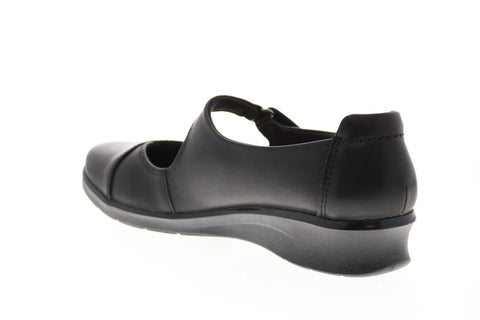 Clarks Hope Henley 26137185 Womens Black Wide Mary Jane Flats Shoes