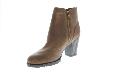 Clarks Verona Trish 26137244 Womens Brown Leather Zipper Ankle & Booties Boots