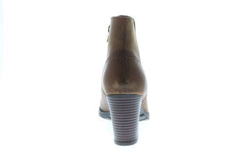 Clarks Verona Trish 26137244 Womens Brown Leather Zipper Ankle & Booties Boots