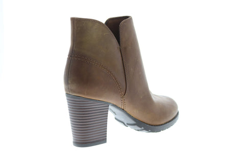 Clarks Verona Trish 26137244 Womens Brown Leather Zipper Ankle & Booties Boots
