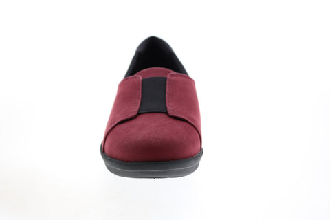 Clarks Ayla Band 26137760 Womens Burgundy Wide Leather Loafer Flats Shoes