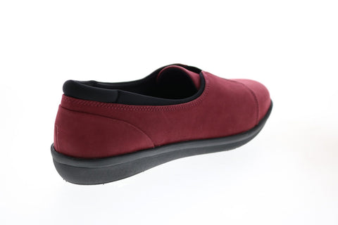 Clarks Ayla Band 26137760 Womens Burgundy Wide Leather Loafer Flats Shoes