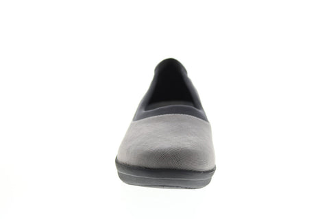 Clarks Ayla Pure 26137776 Womens Gray Canvas Slip On Ballet Flats Shoes