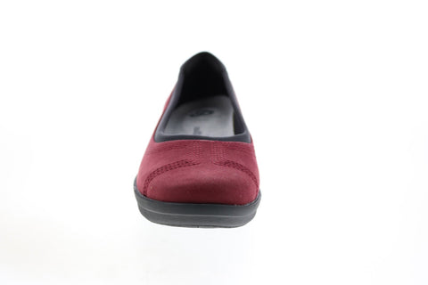 Clarks Ayla Low 26137783 Womens Burgundy Canvas Slip On Ballet Flats Shoes