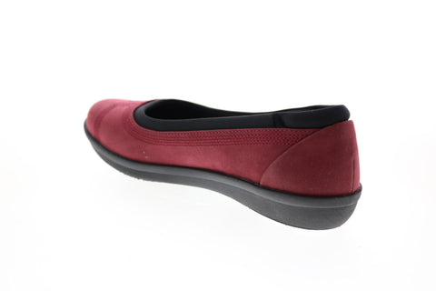 Clarks Ayla Low 26137783 Womens Burgundy Canvas Slip On Ballet Flats Shoes
