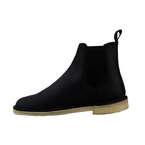 Clarks Desert Peak 26138268 Mens Black Leather Slip On Chelsea Boots