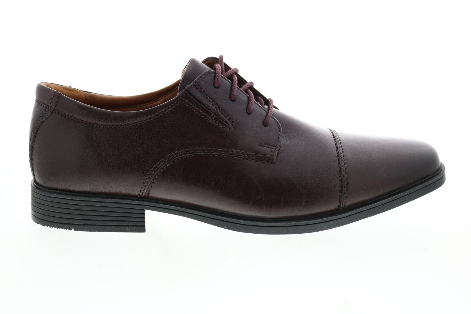 Clarks Tilden Cap Mens Burgundy Wide Oxfords & Lace Ups Cap 