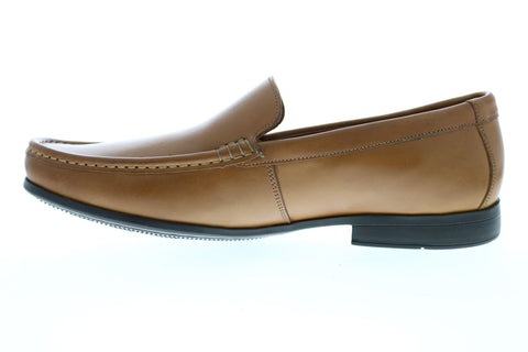 Clarks Claude Plain 26138650 Mens Brown Wide Loafers & Slip Ons Penny Shoes